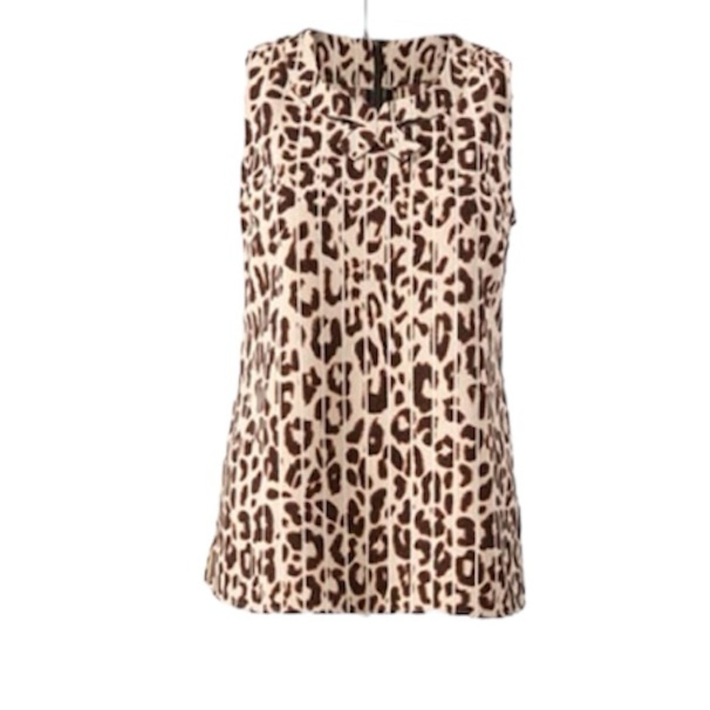 CAbi Women's Ginger Leopard Print Sleeveless Top #3070 Sz L